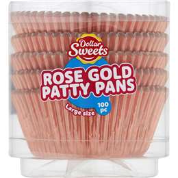 Dollar Sweets Rose Gold Foil Patty Pans Large Assorted Pack