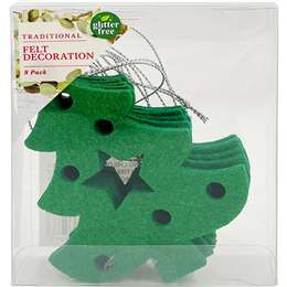 Christmas Decoration Traditional Felt Tree Green Pack Woolworths