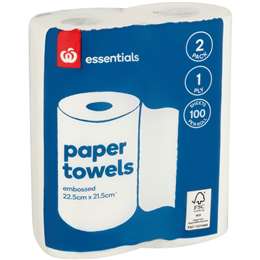 Essentials Paper Towel Embossed White Ply Sheets Pack Woolworths