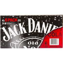 Jack Daniel S Tennessee Whiskey Cola Bottles 330ml X24 Case Woolworths