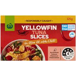 Woolworths Yellowfin Tuna Slices In Olive Oil With Chilli G Woolworths