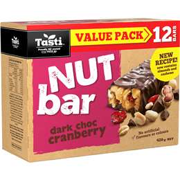 Tasti Nut Bar Dark Choc Cranberry G Woolworths