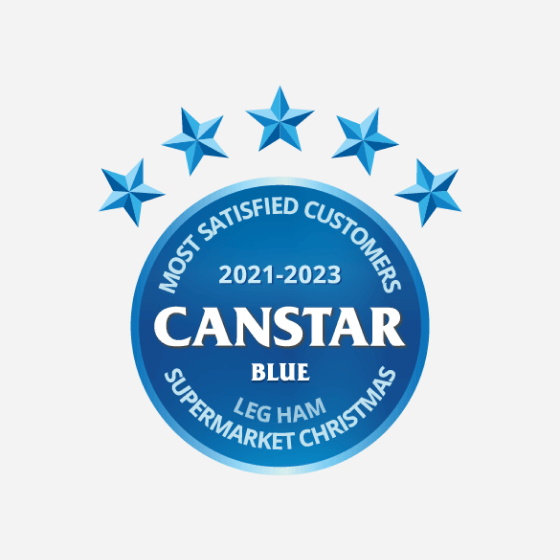 Canstar Blue award: Most satisfied customers 2021-2023, Leg Ham, Supermarket Christmas.