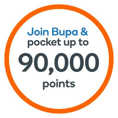 Join Bupa and pocket up to 90,000 points.