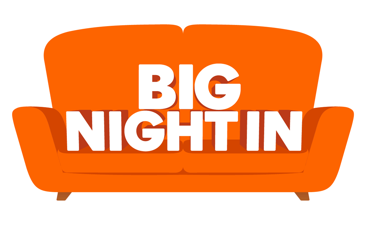 Big Night in couch animated with stars and bouncing letters, with Woolworths and Netflix logos.