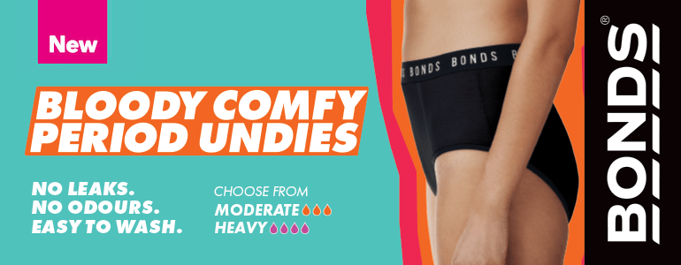 Bonds period undies woolworths clearance