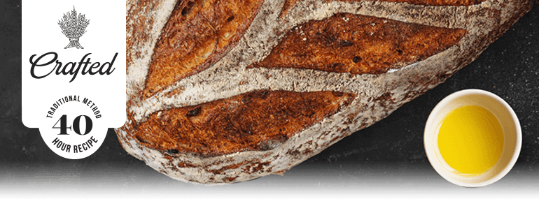 Loaf of bread with olive oil