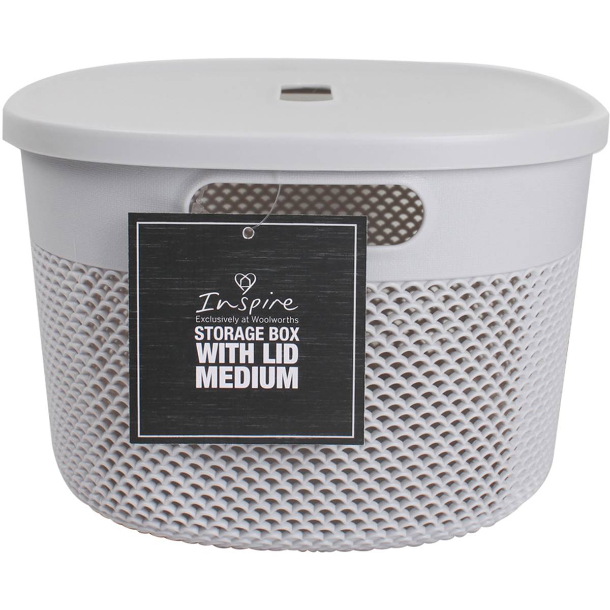 Inspire Medium Plastic Storage Box With Lid Each Woolworths