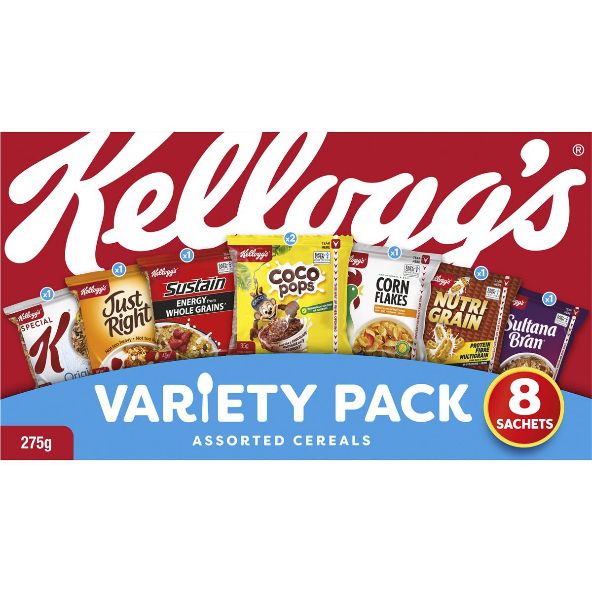 Kellogg's Variety Assorted Breakfast Cereals 8 Pack Woolworths