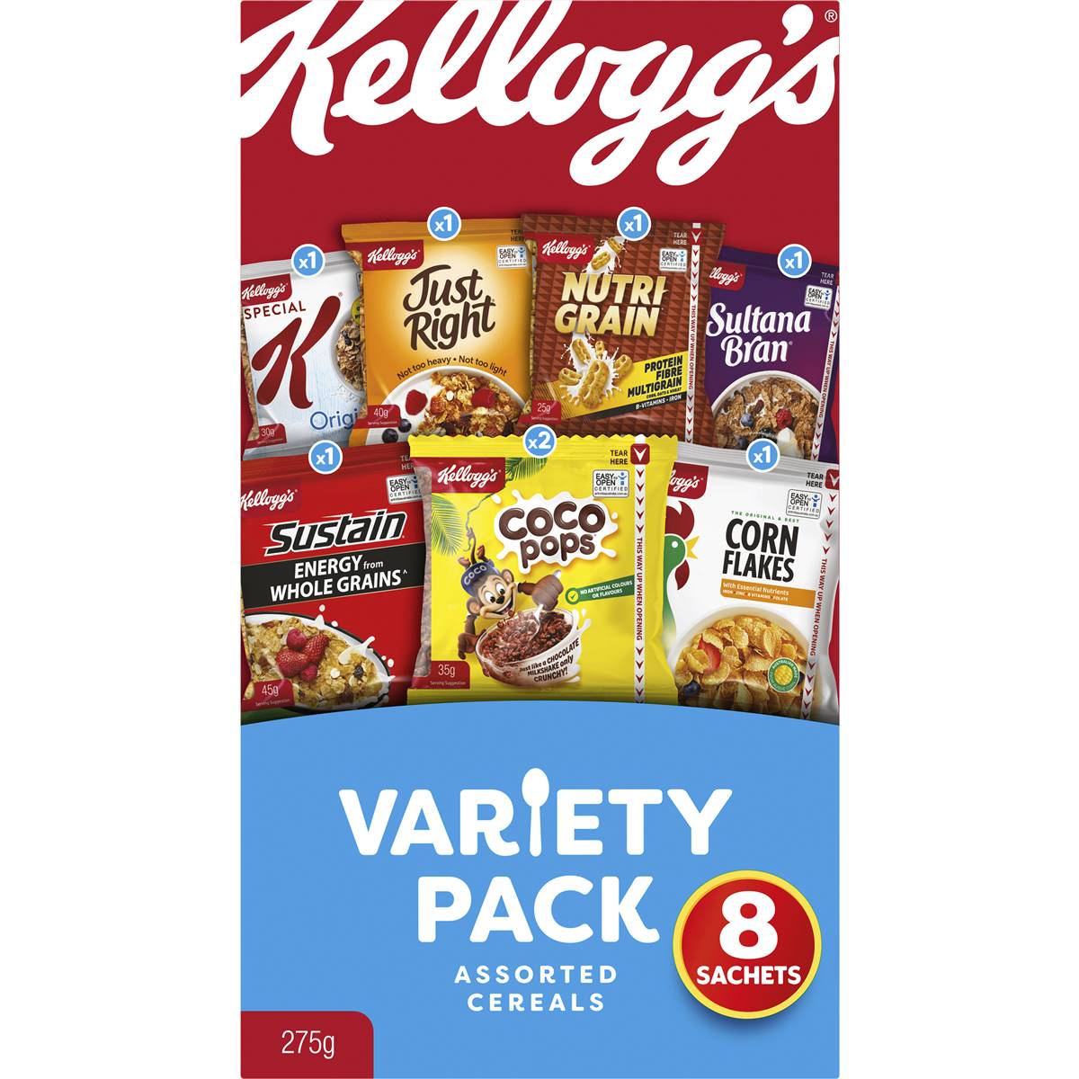 Kellogg's Variety Assorted Breakfast Cereals 8 Pack | Woolworths