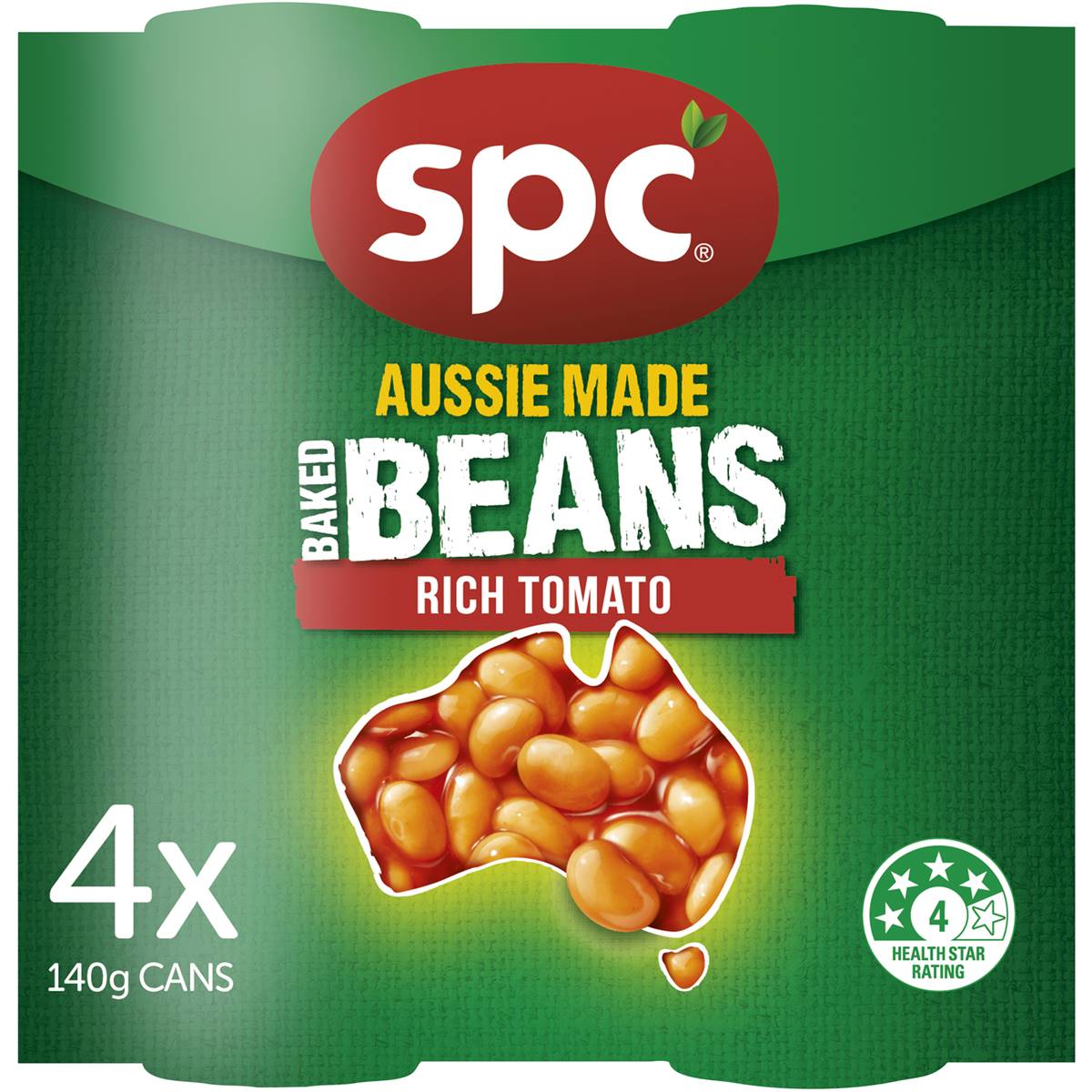 Spc Baked Beans Rich Tomato 140g X 4 Pack Woolworths
