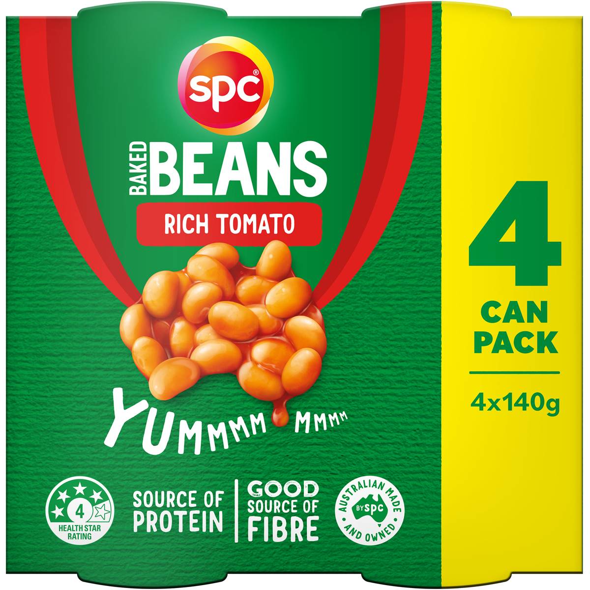 Spc Baked Beans Rich Tomato 140g X 4 Pack Woolworths