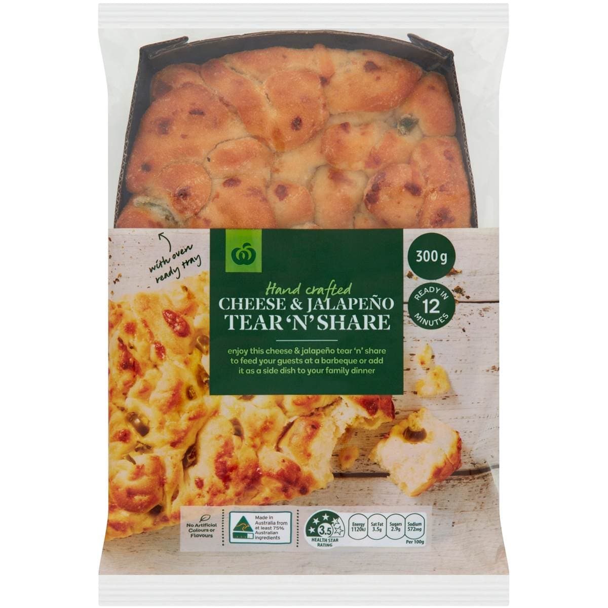 Woolworths Cheese Jalapeno Tear'n Share 300g Woolworths