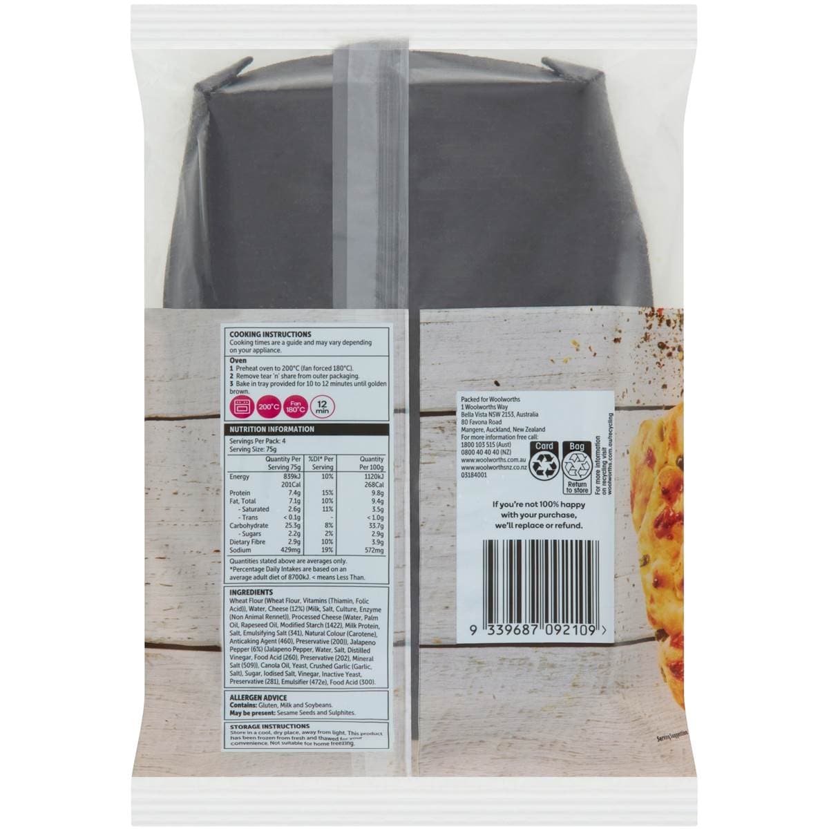 Woolworths Cheese Jalapeno Tear'n Share 300g Woolworths