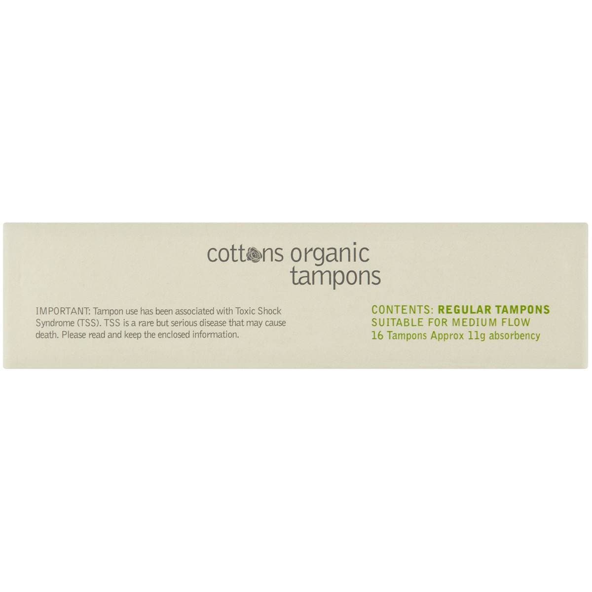 Cottons Organic Tampons Regular 16 Pack Woolworths