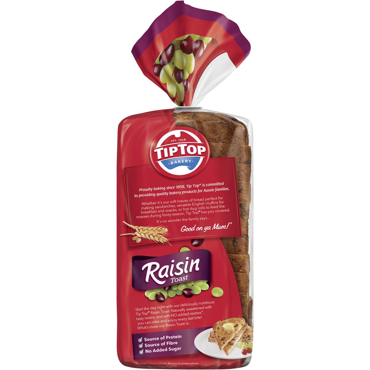 Tip Top Raisin Fruit Bread Loaf Toast 520g Woolworths