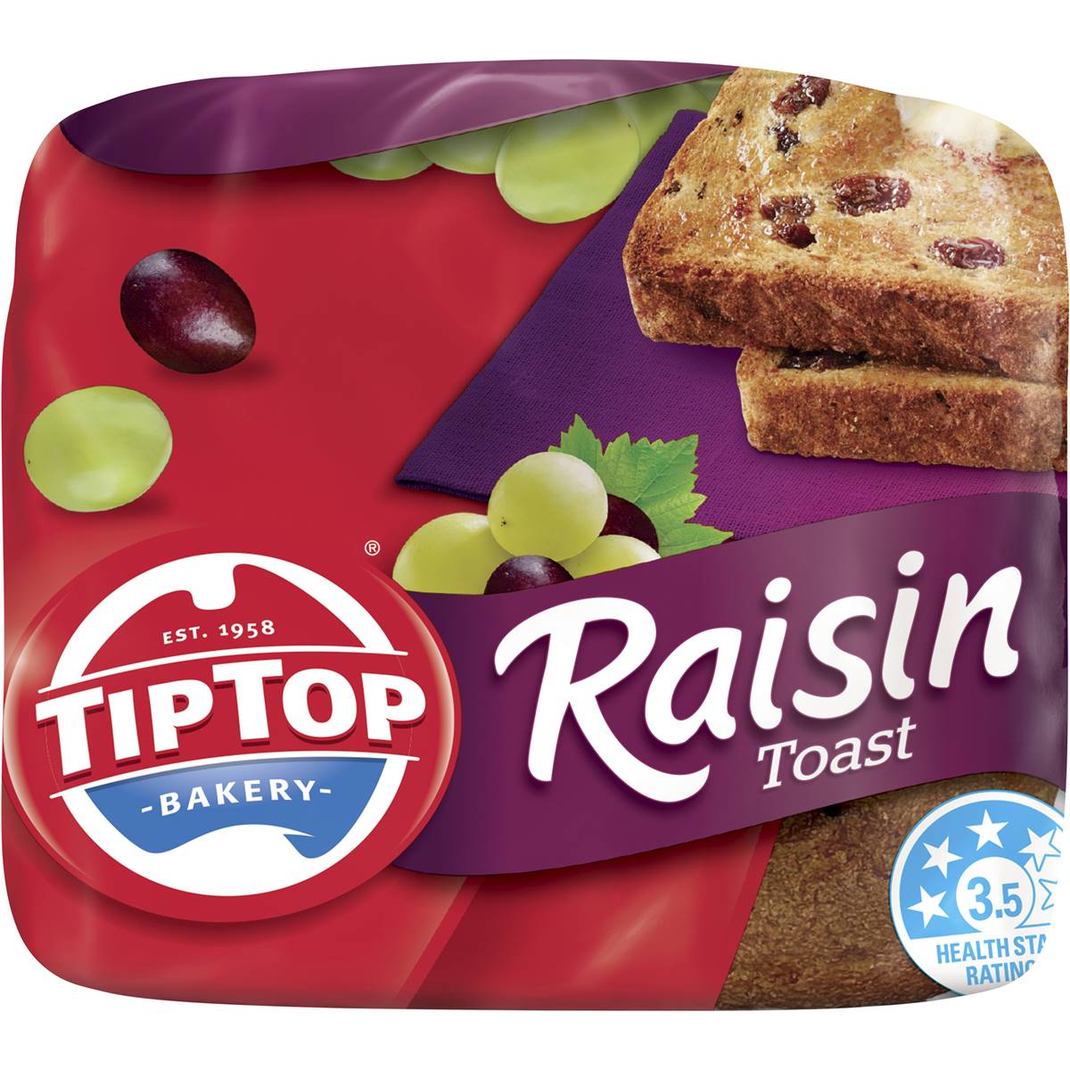 Tip Top Bakery Raisin Fruit Bread Loaf Toast 520g Woolworths