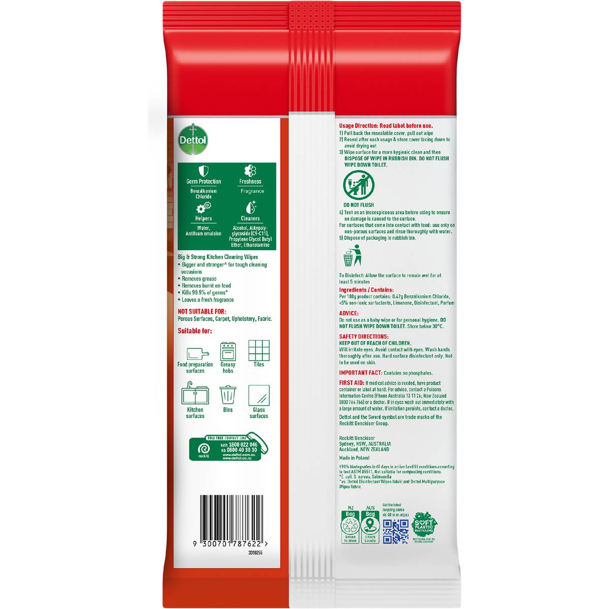 Dettol Kitchen Antibacterial Cleaning Wipes Citrus 25 Pack Woolworths