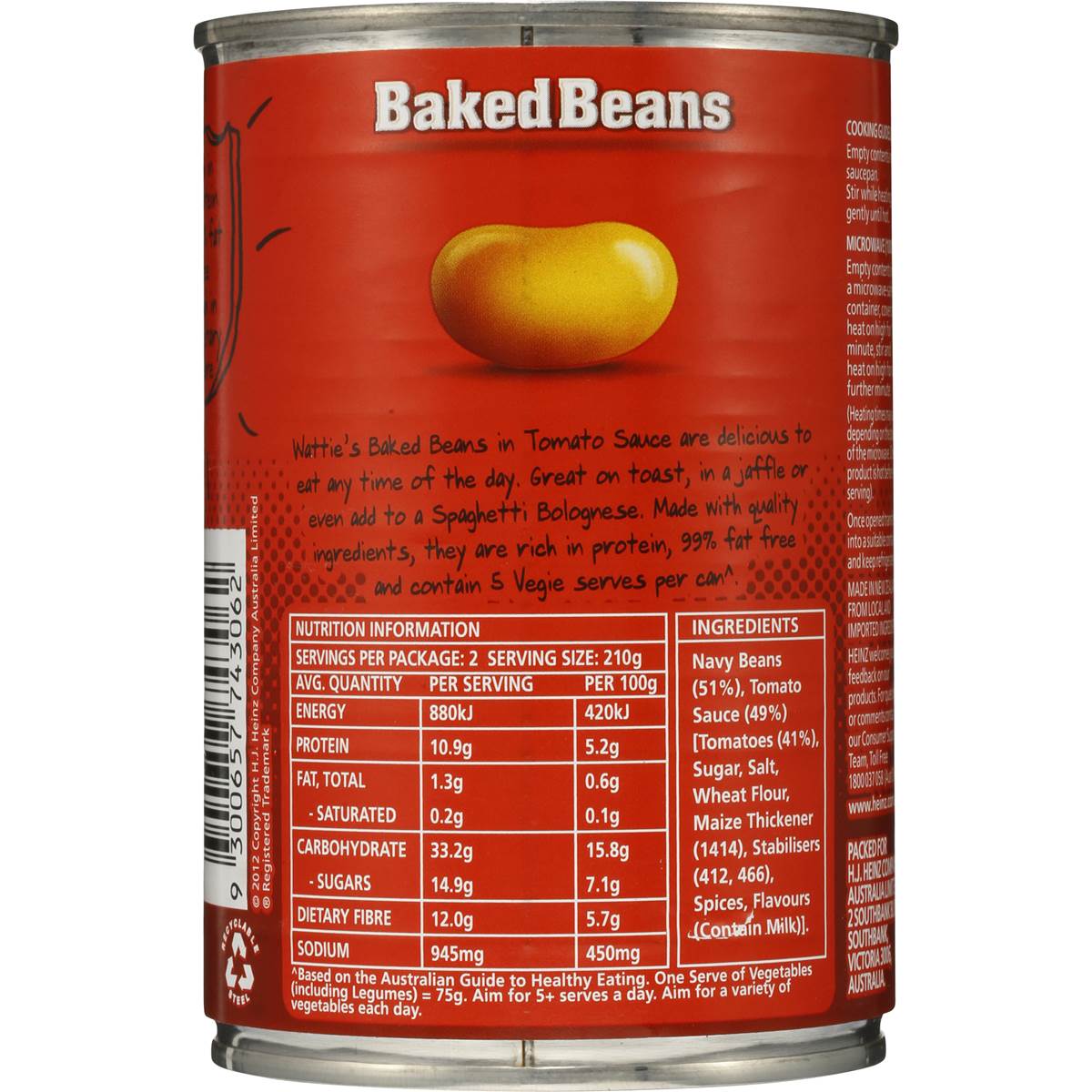Wattie's Baked Beans Regular 420g Woolworths