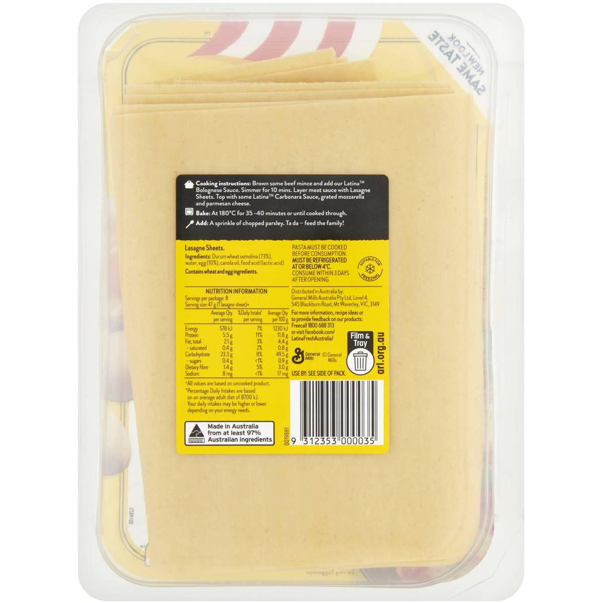 Latina Fresh Lasagne Sheets Sheets 375g | Woolworths