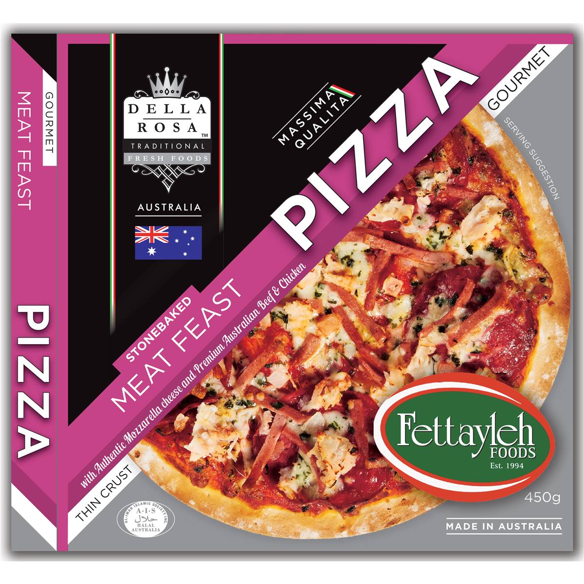 Della Rosa Stone Baked Meat Feasr Pizza