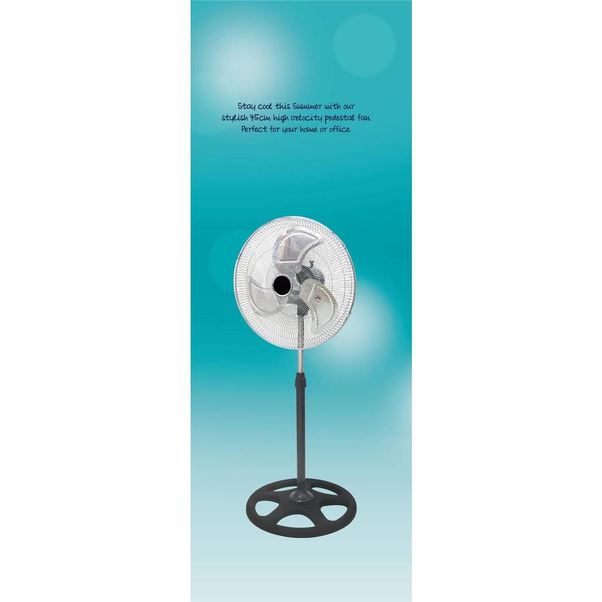Adesso 45cm High Velocity Pedestal Fan Each Woolworths
