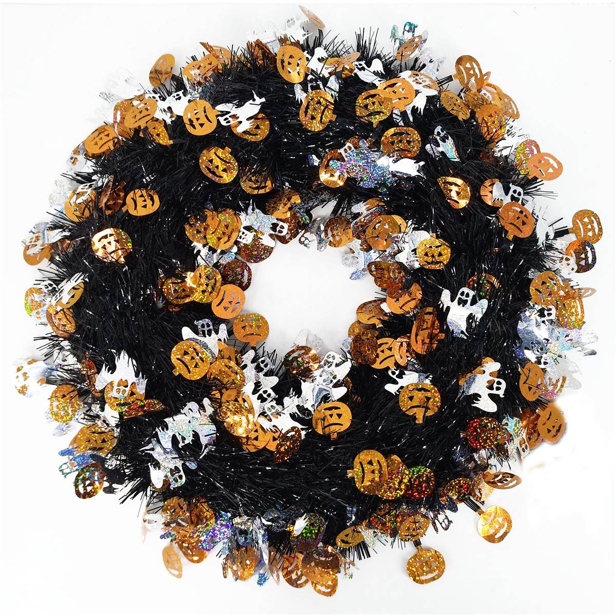 Halloween Tinsel Wreath Each | Woolworths