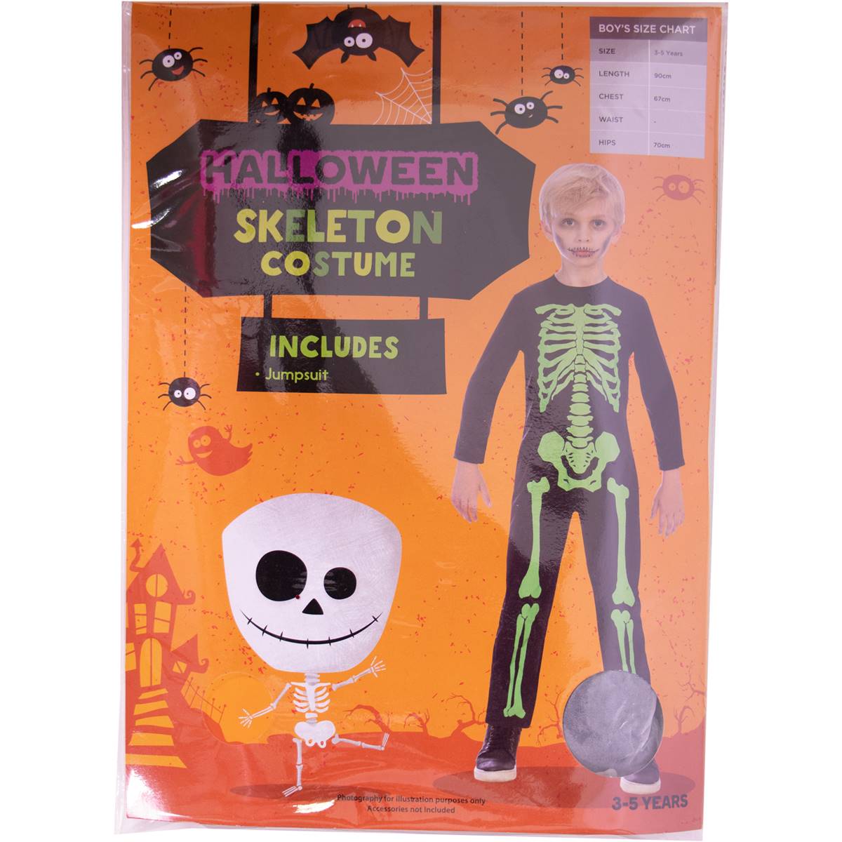 Halloween Costume Boy 3 To 5 Skeleton Each Woolworths