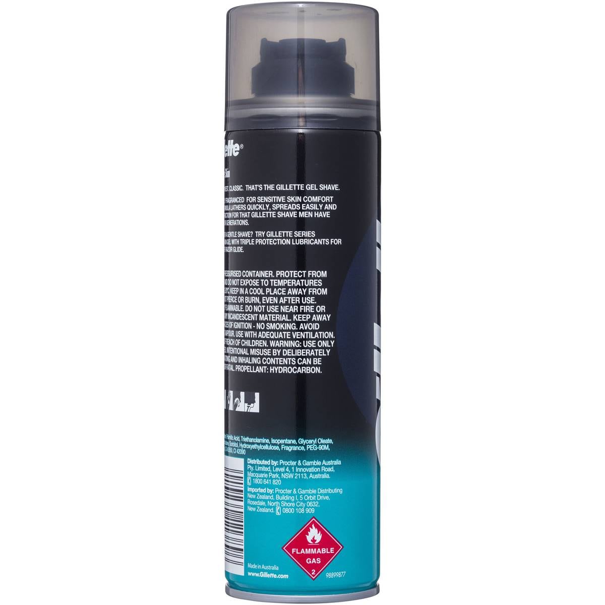 Gillette Shaving Gel Sensitive Skin 200ml Woolworths