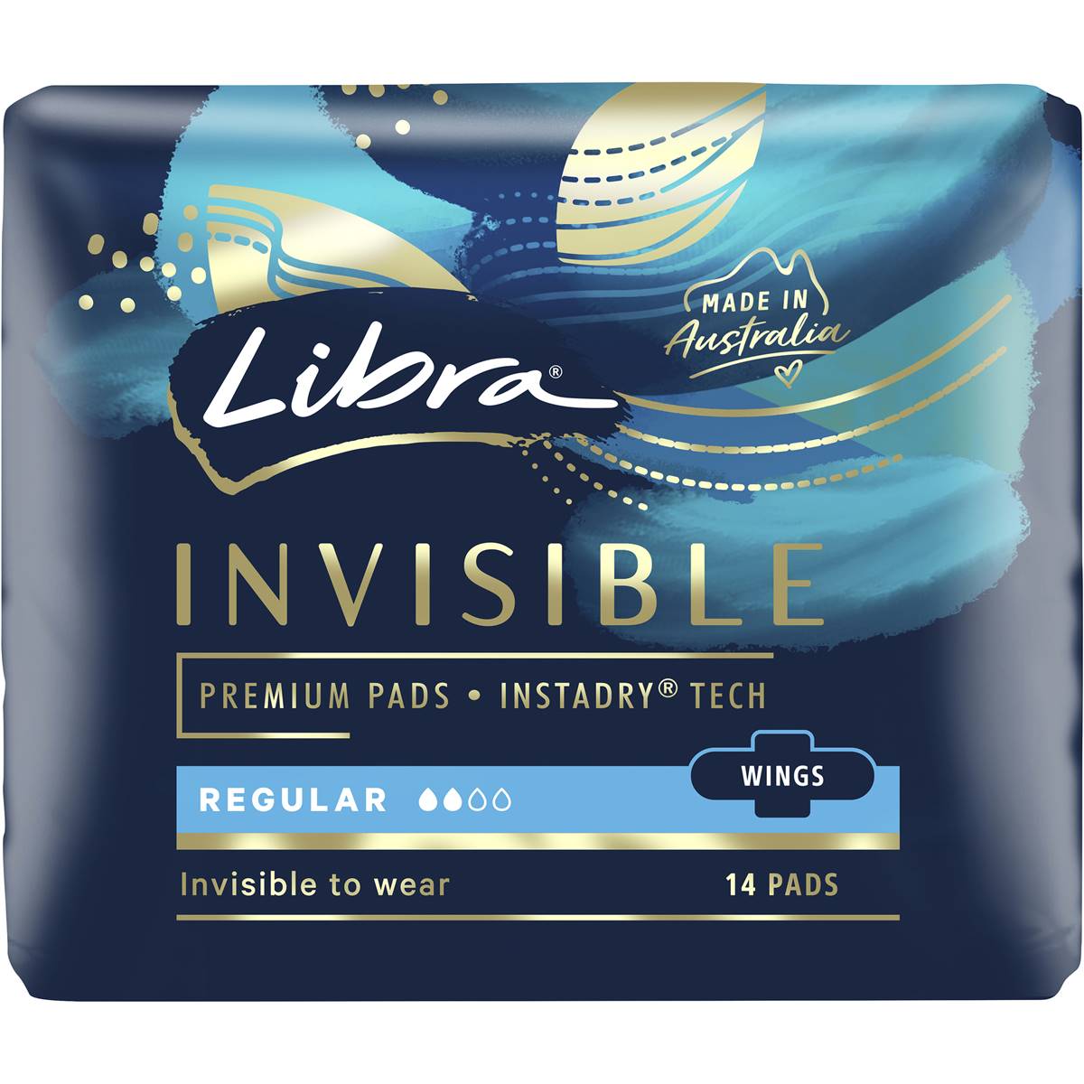 Libra Invisible Regular Pads With Wings 14 Pack Woolworths
