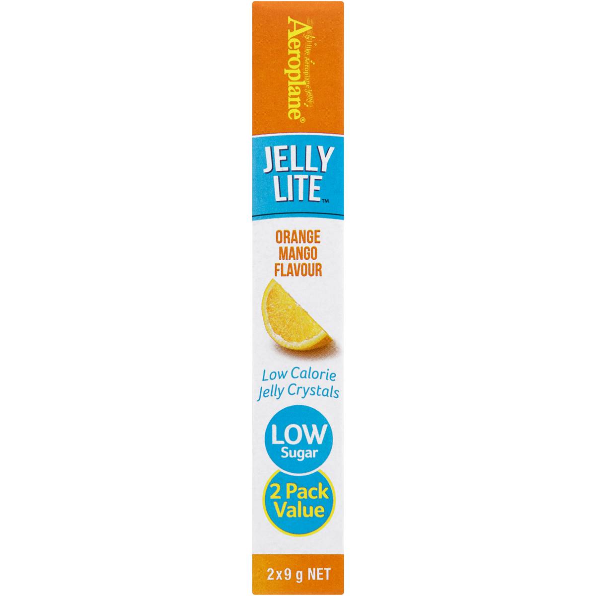 Aeroplane Jelly Lite Orange Mango 2x9g Woolworths