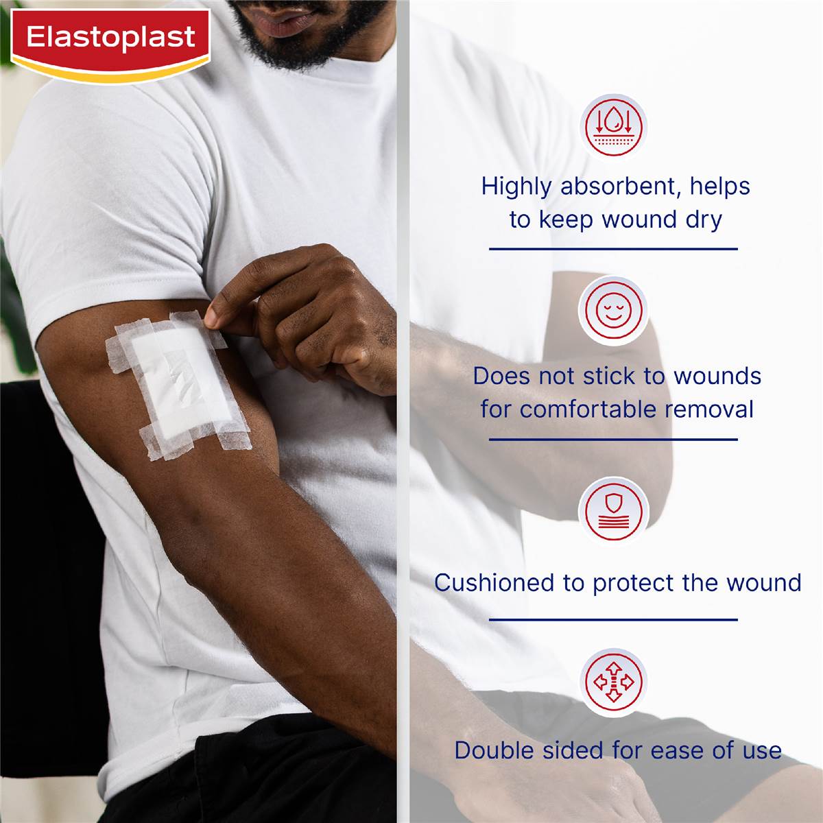 Elastoplast Non Stick Wound Pad Dressings For Wound Protection 5 Pack