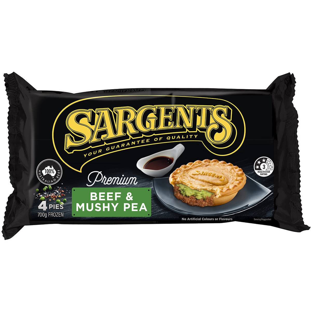 Sargents Beef & Mushy Pea Pies 4 Pack Woolworths