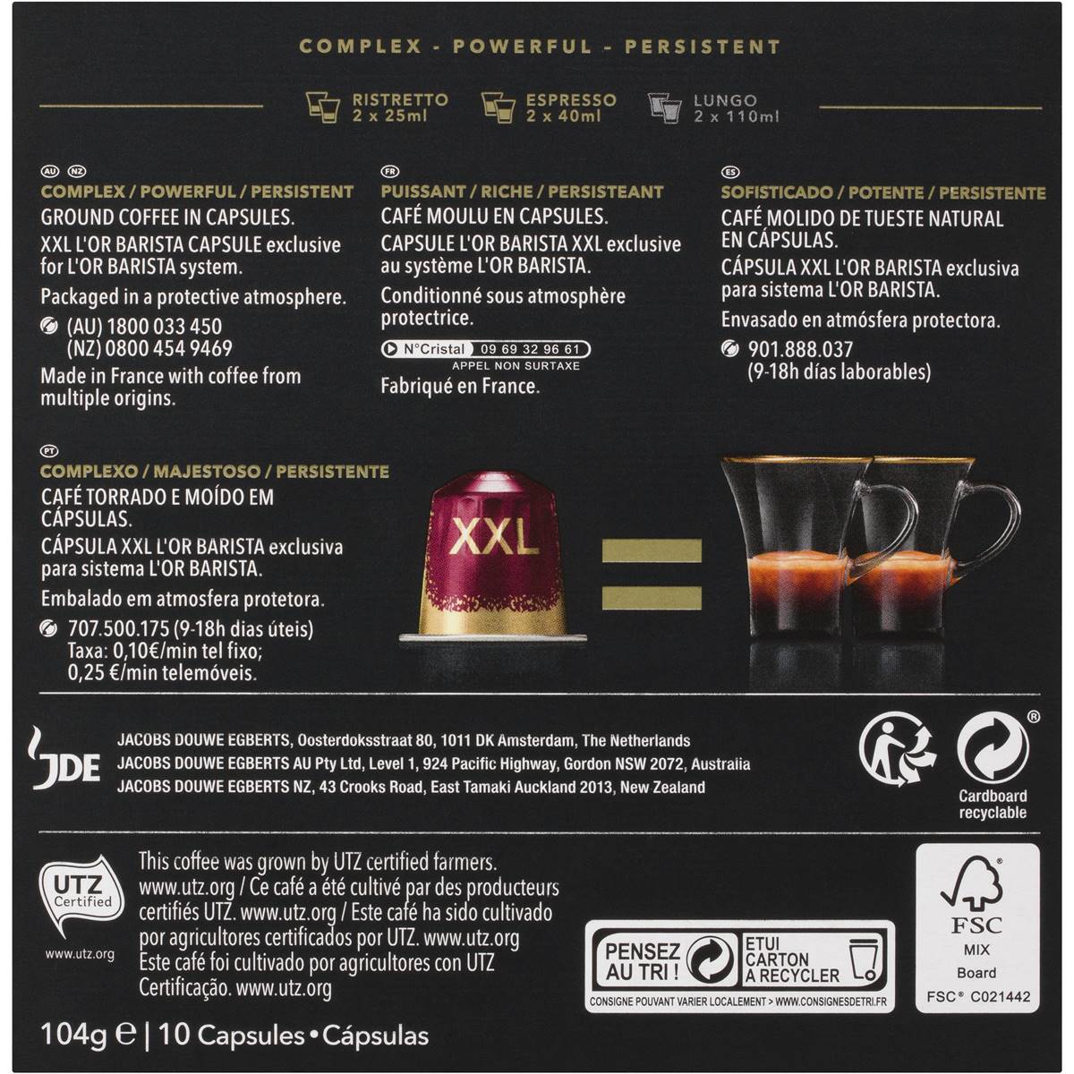 L'or Double Barista Selection Coffee Capsules 10 Pack Woolworths