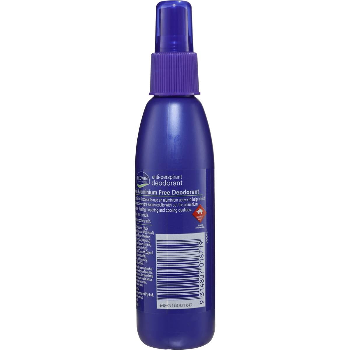 Redwin Anti Perspirant Deodorant Aerosol Aluminium Free Sport 150ml