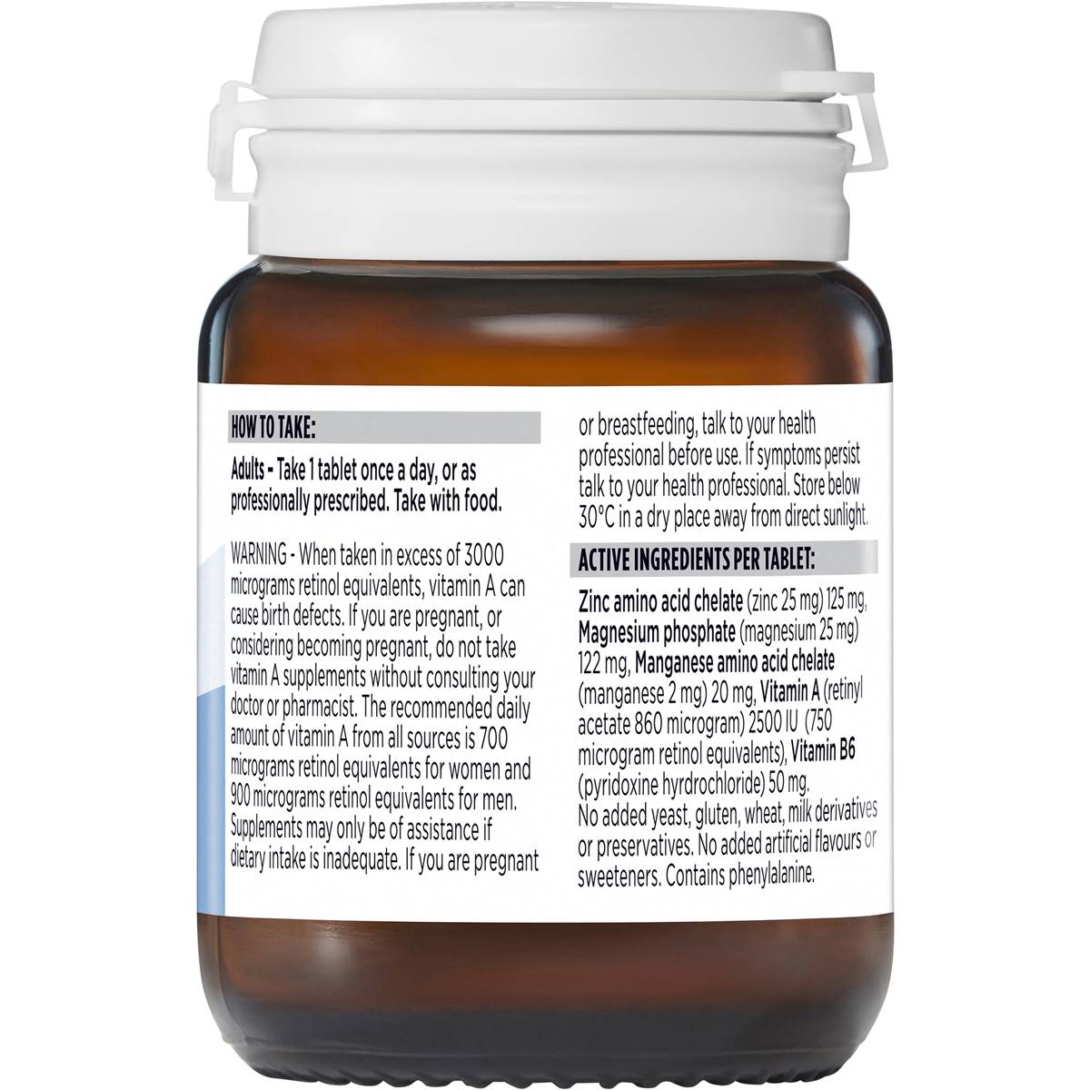 Blackmores Bio Zinc Skin Health Immune Support Vitamin Tablets 84 Pack