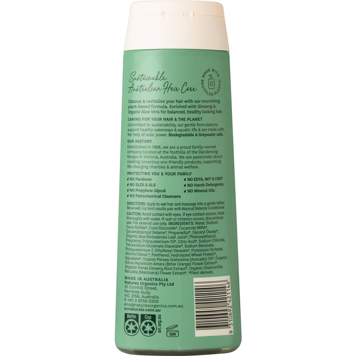 Oc Naturals Shampoo Normal Balance 400ml | Woolworths