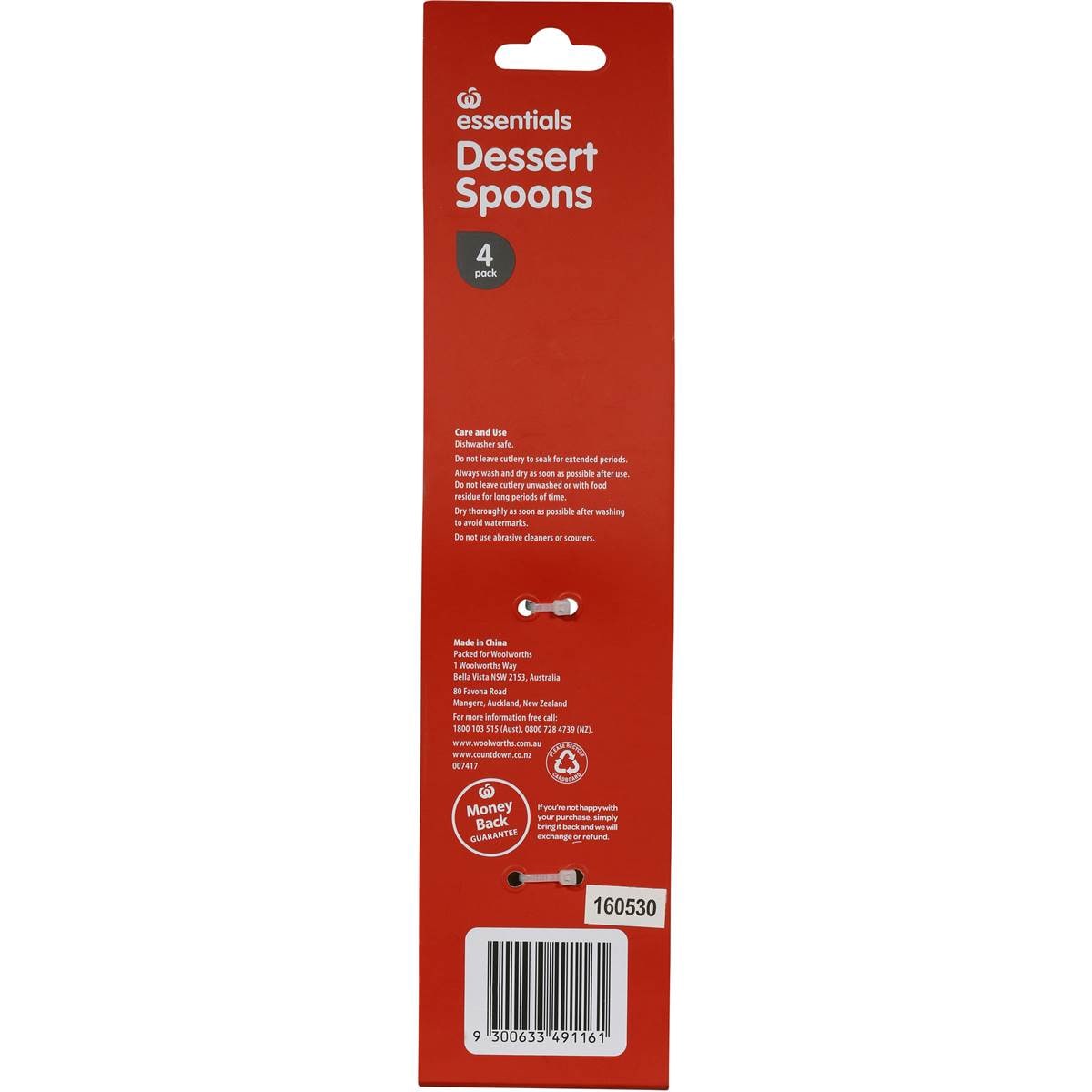 Essentials Cutlery Stainless Steel Dessert Spoon 4 Pack Woolworths