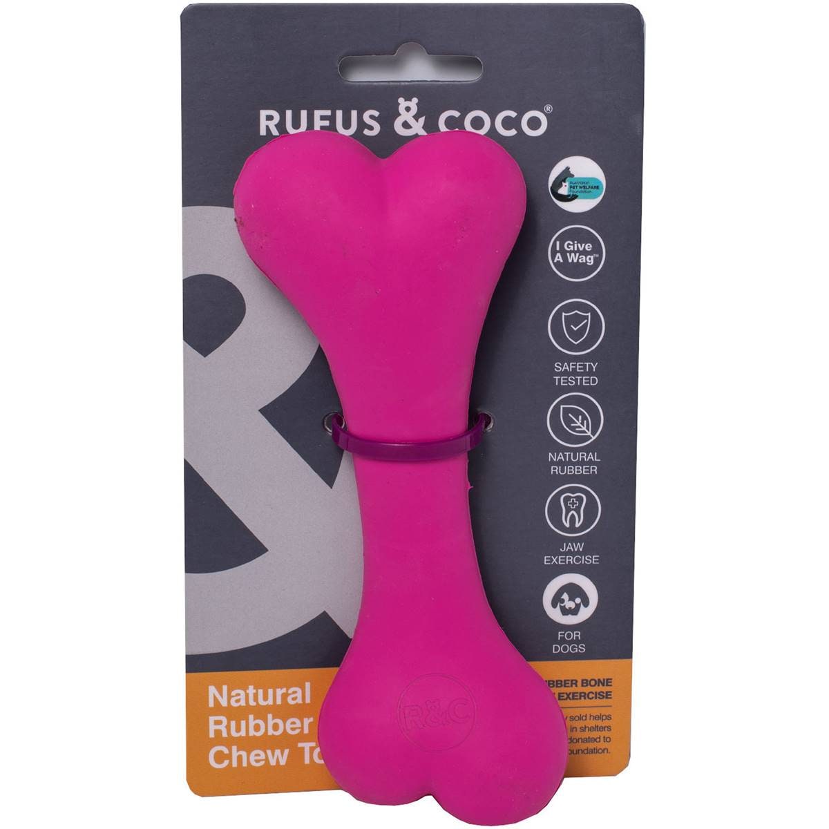 Rufus & Coco Natural Rubber Chew Dog Toy Assorted Each Woolworths