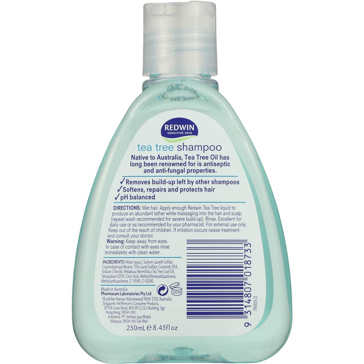 Redwin Shampoo Anti Dandruff Tea Tree Treatment 250ml Woolworths