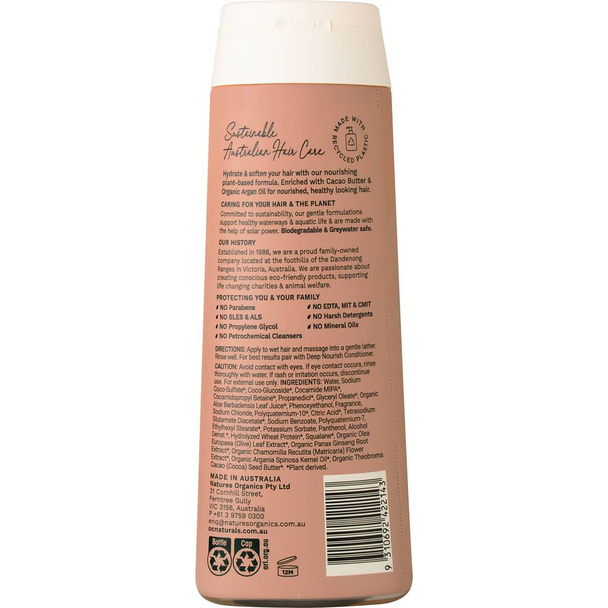 Organic Care Shampoo Dry Nourish 400ml Woolworths