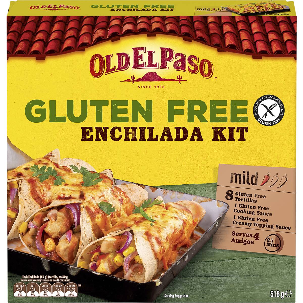 Old El Paso Gluten Free Enchilada Kit Mexican Style 518g Woolworths