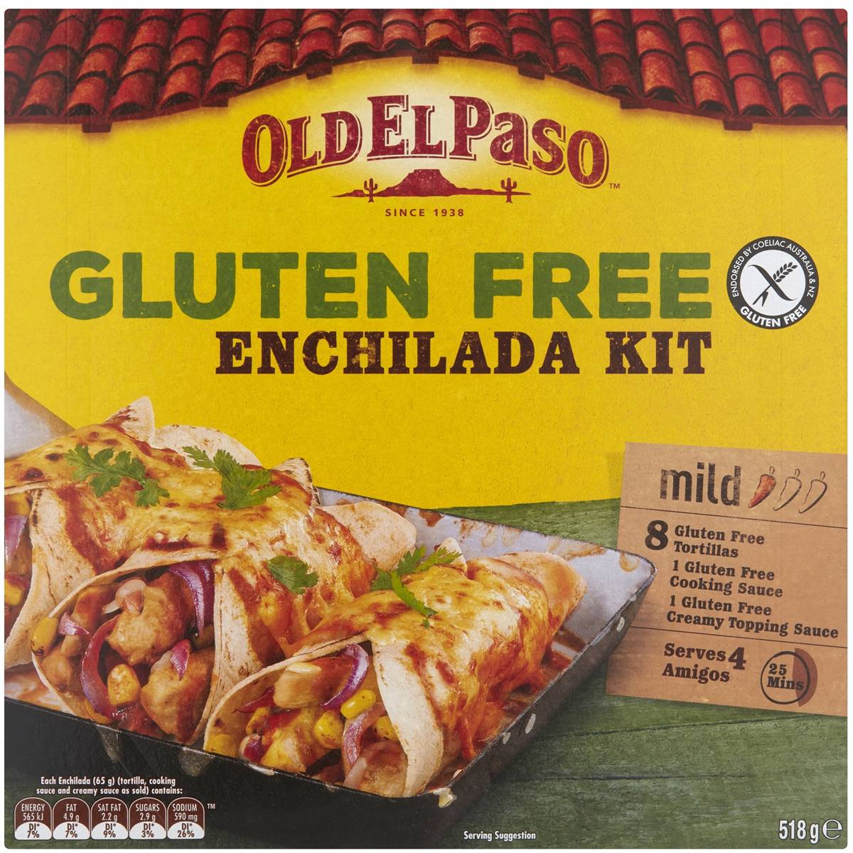 Old El Paso Gluten Free Enchilada Kit Mexican Style 518g Woolworths