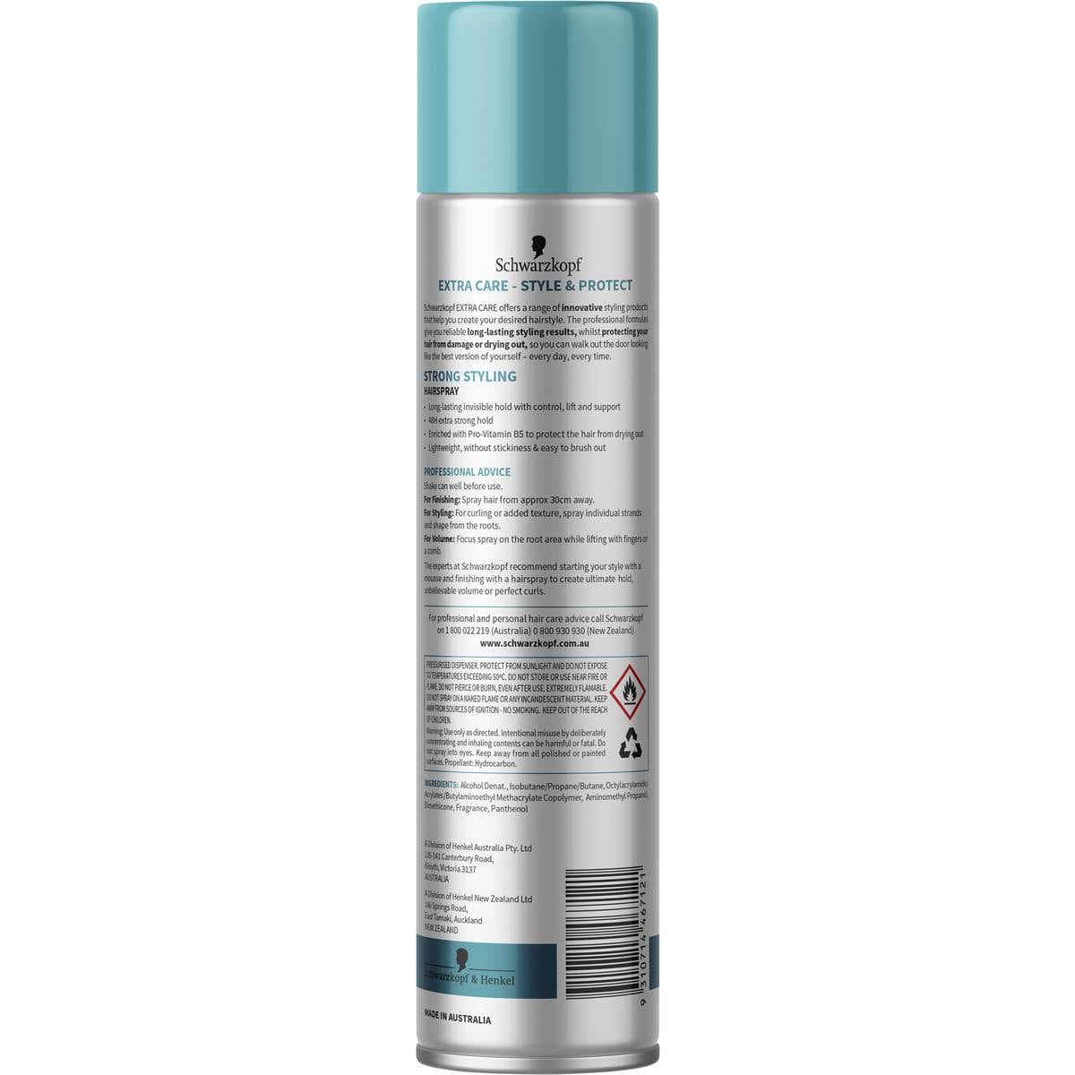 Schwarzkopf Extra Care Strong Styling Hairspray 250g Woolworths
