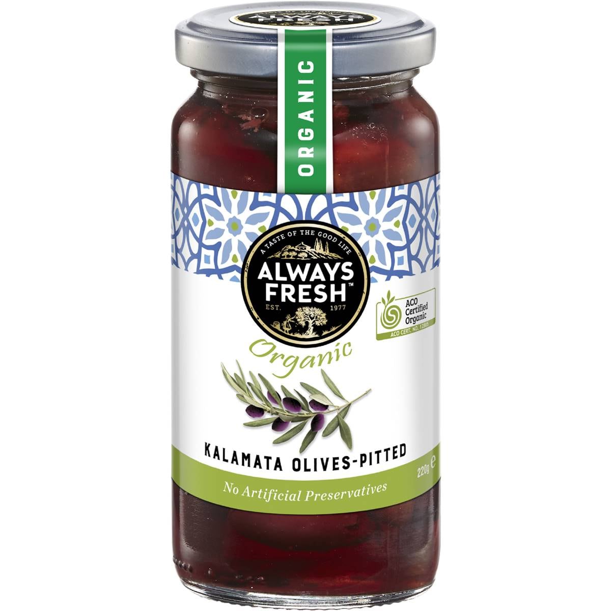 Always Fresh Organic Kalamata Pitted Olives 220g Woolworths