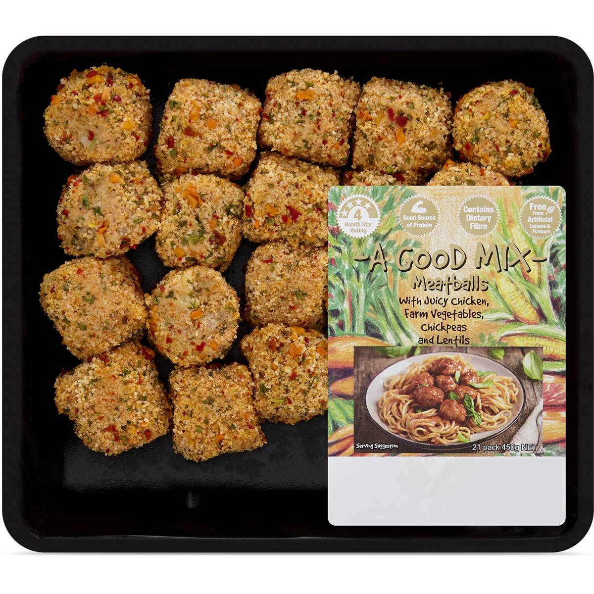 A Good Mix Chicken &veg Meatballs 450g Woolworths