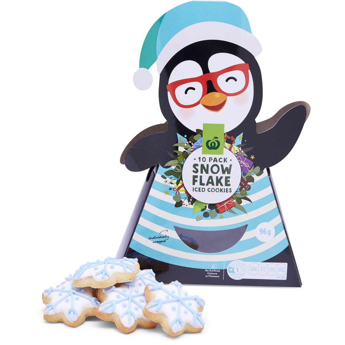 Woolworths Cookies Gift Bag (snowflake/candy Cane) 10 Pack Woolworths