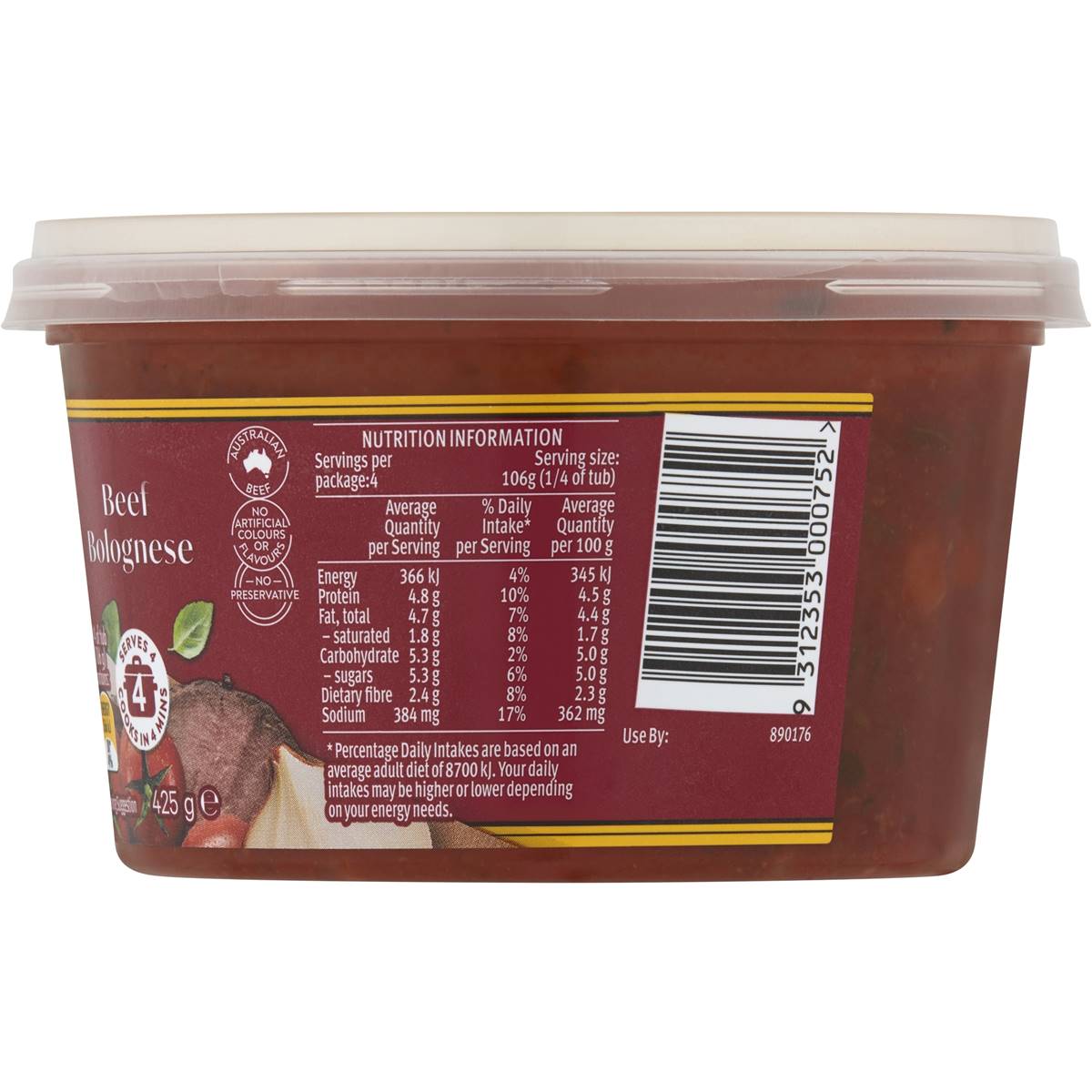 Latina Fresh Beef Bolognese Pasta Sauce Pasta Sauce 425g Woolworths