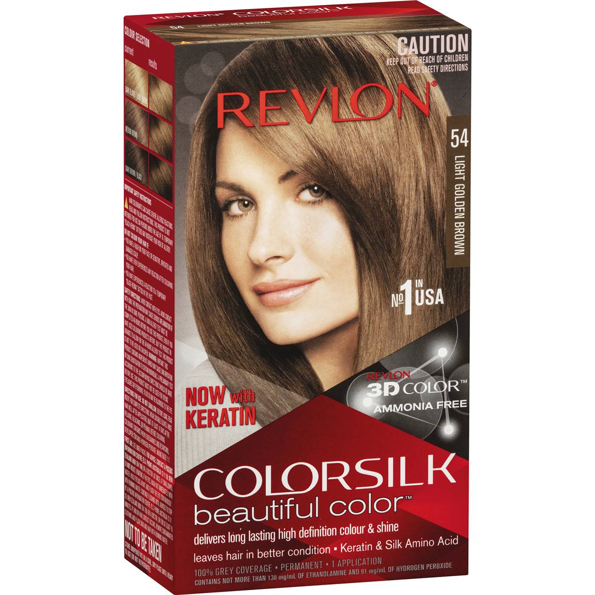 Revlon ColorSilk 54 Light Golden Brown Hair Colour each