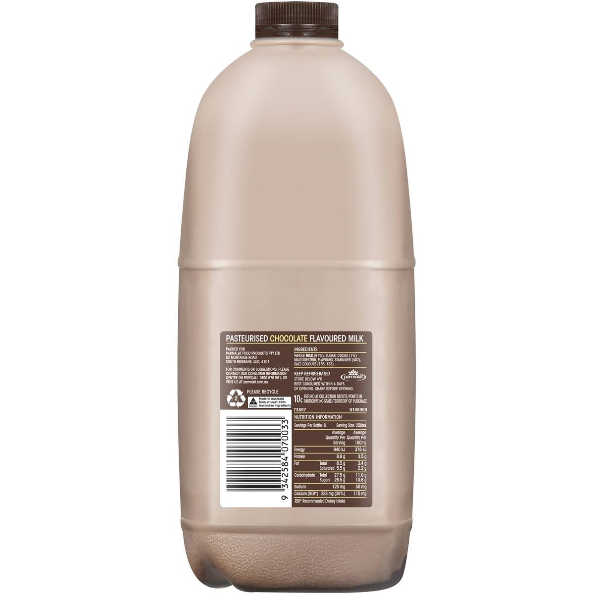 Oak Chocolate Milk 2l Woolworths